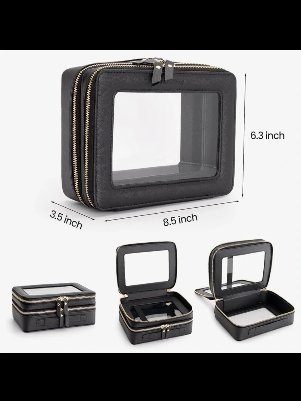 Double-Layer Zip Cosmetic Case (NIB)